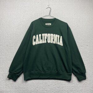 New York Popular Crewneck Pullover Sweatshirt California Spell out Green Sz M